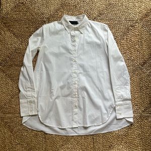 Hatch maternity long sleeve classic button down white crisp top xs